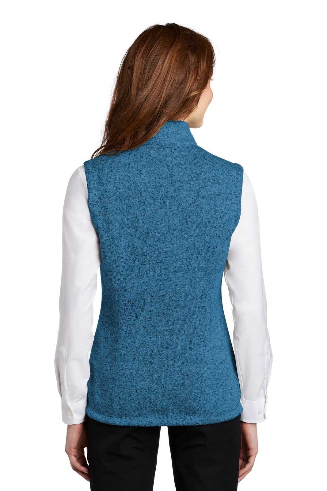 Port Authority L236 Ladies Sweater Fleece Vest - Medium Blue Heather - HIT a Double - 2