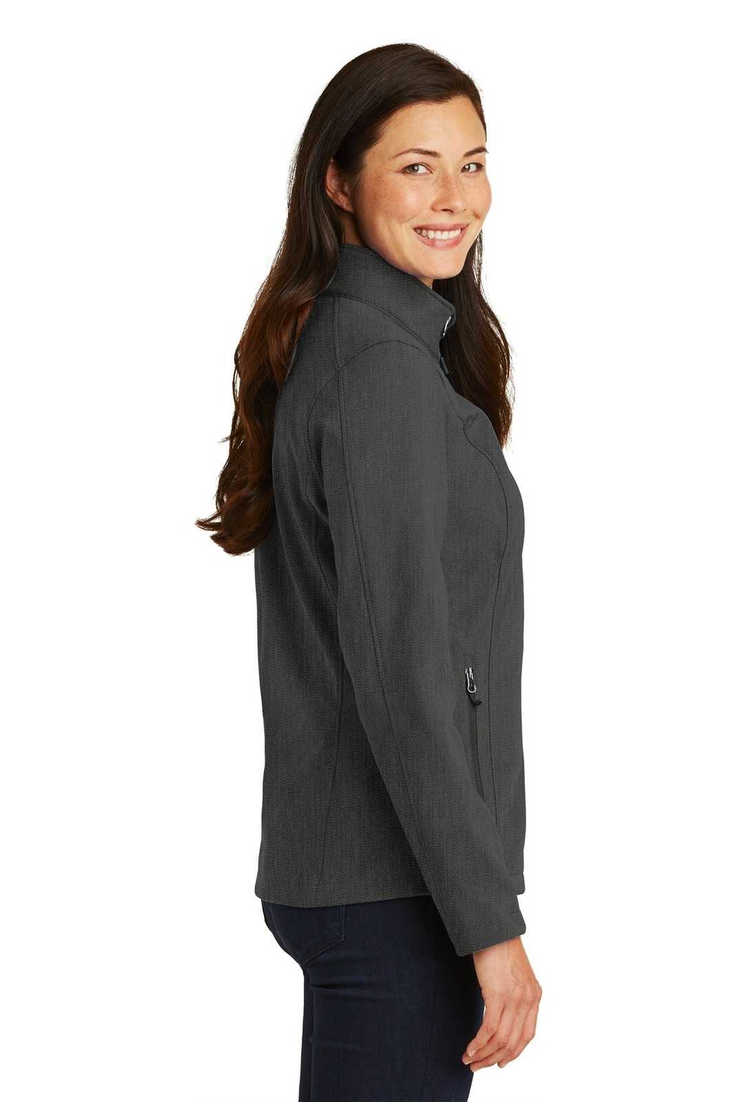 Port Authority L317 Ladies Core Soft Shell Jacket - Black Charcoal Heather - HIT a Double - 3
