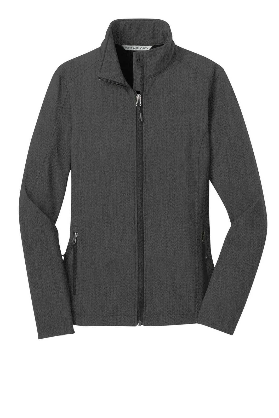 Port Authority L317 Ladies Core Soft Shell Jacket - Black Charcoal Heather - HIT a Double - 5