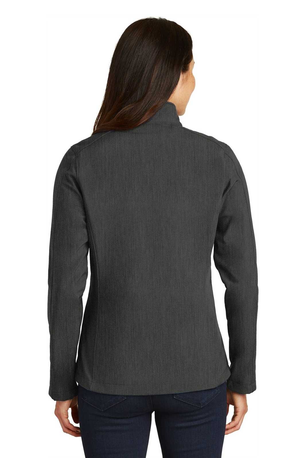 Port Authority L317 Ladies Core Soft Shell Jacket - Black Charcoal Heather - HIT a Double - 2