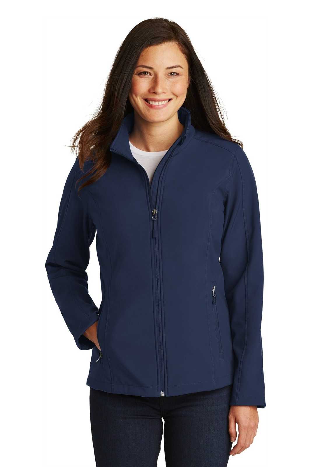 Port Authority L317 Ladies Core Soft Shell Jacket - Dress Blue Navy - HIT a Double - 1