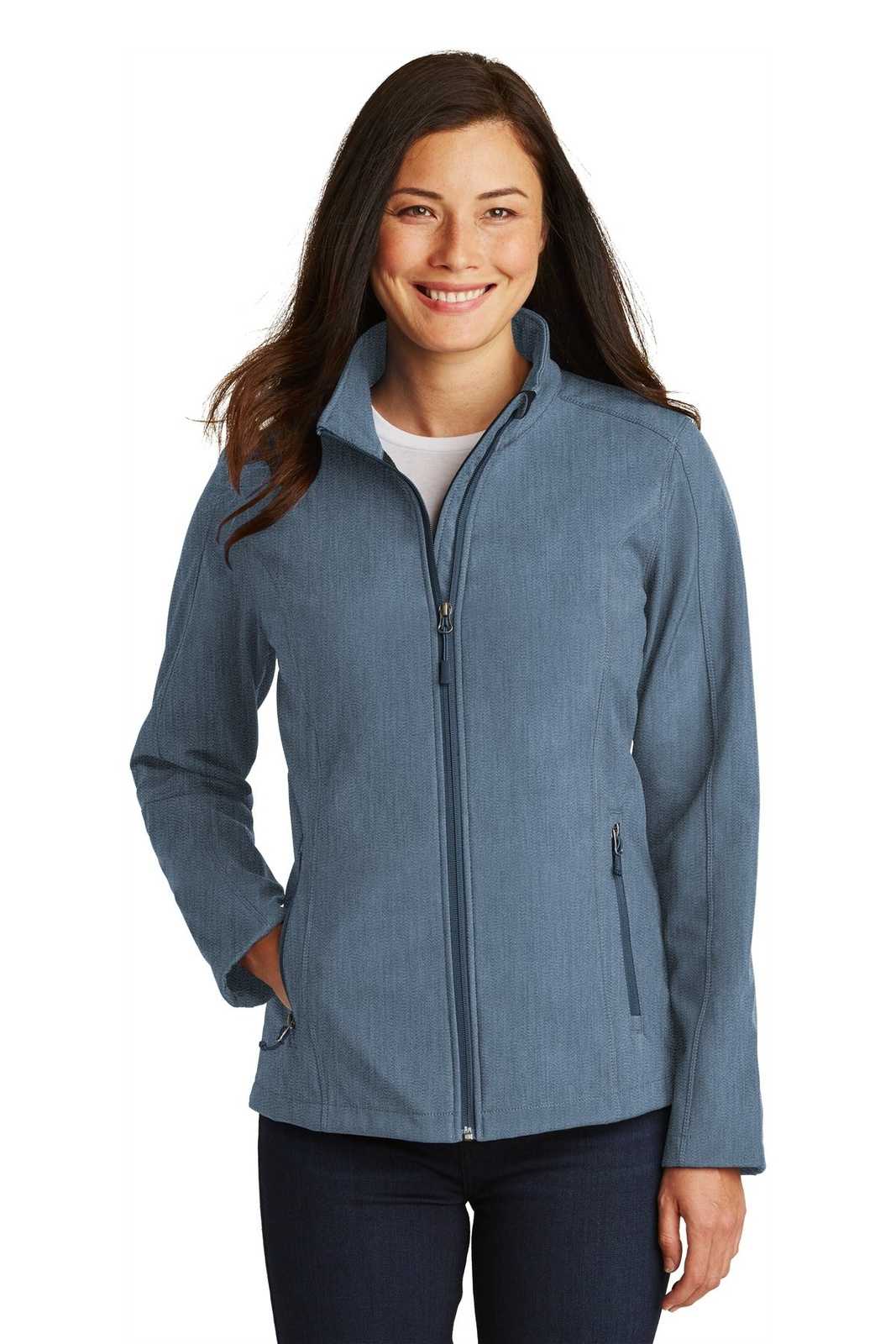 Port Authority L317 Ladies Core Soft Shell Jacket - Navy Heather - HIT a Double - 1