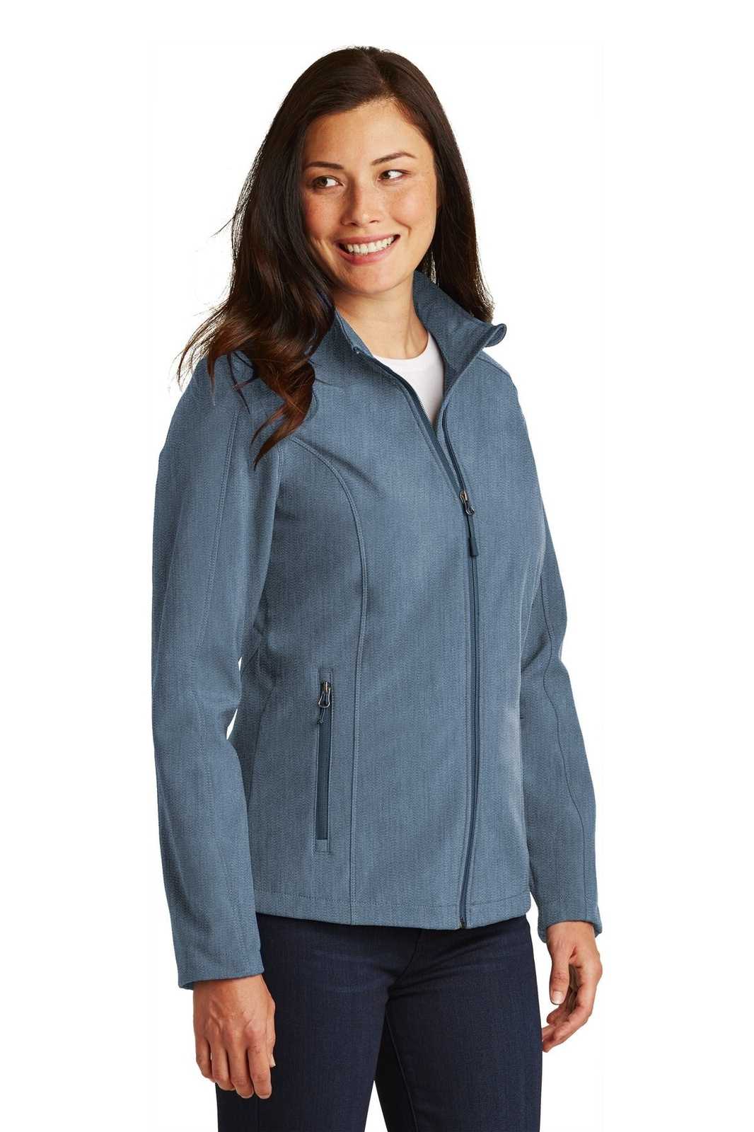 Port Authority L317 Ladies Core Soft Shell Jacket - Navy Heather - HIT a Double - 4