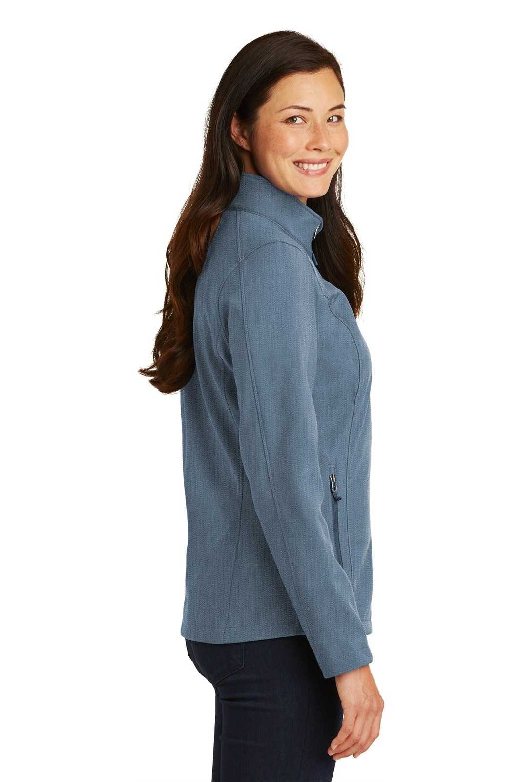 Port Authority L317 Ladies Core Soft Shell Jacket - Navy Heather - HIT a Double - 3