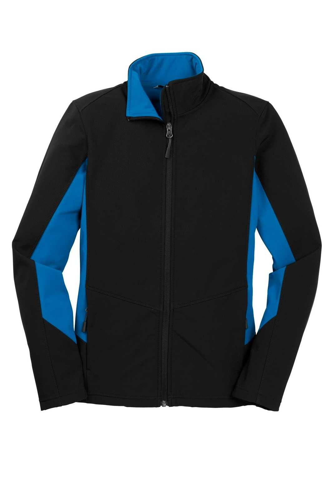 Port Authority L318 Ladies Core Colorblock Soft Shell Jacket - Black Imperial Blue - HIT a Double - 5