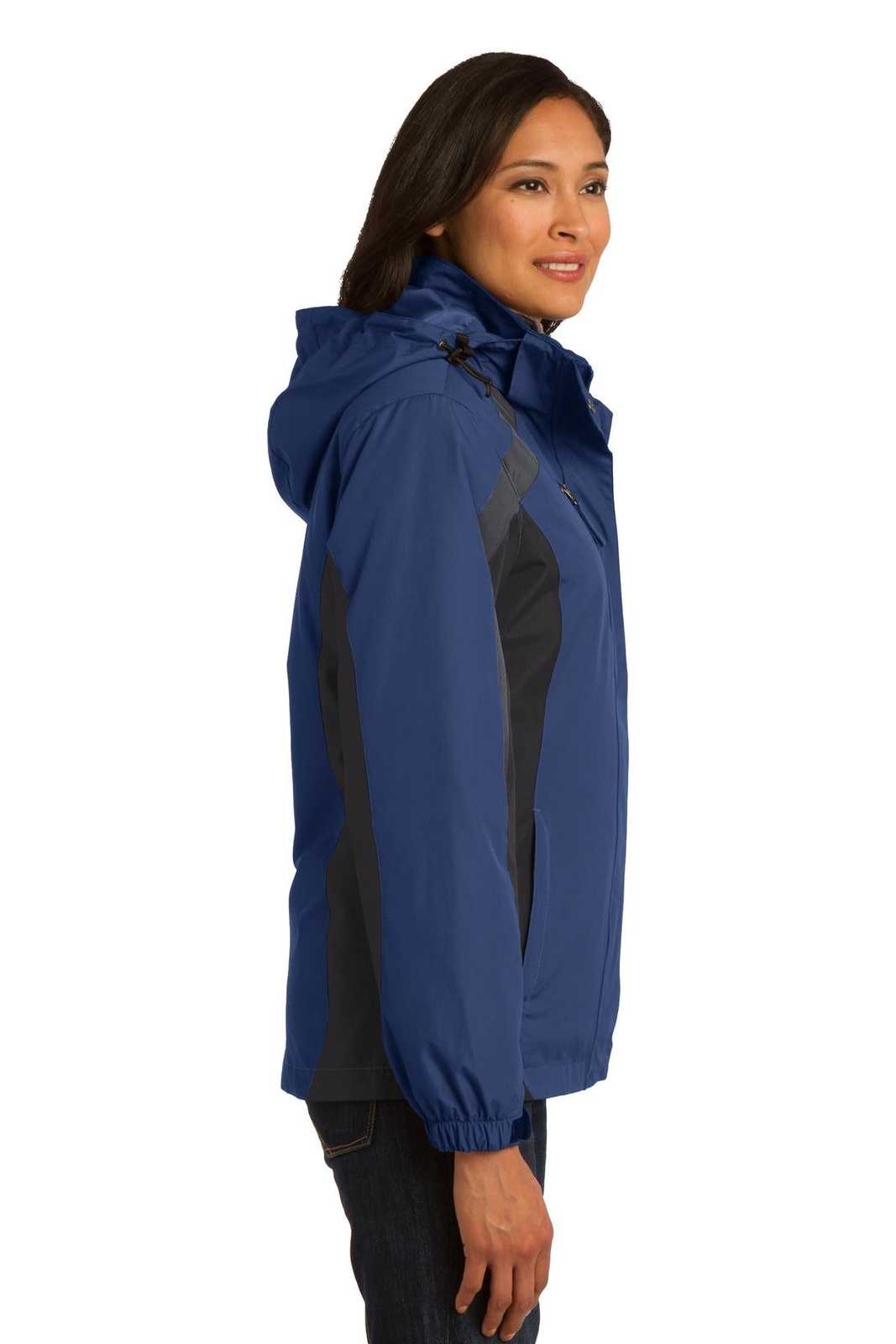Port Authority L321 Ladies Colorblock 3-in-1 Jacket - Admiral Blue Black Magnet - HIT a Double - 3
