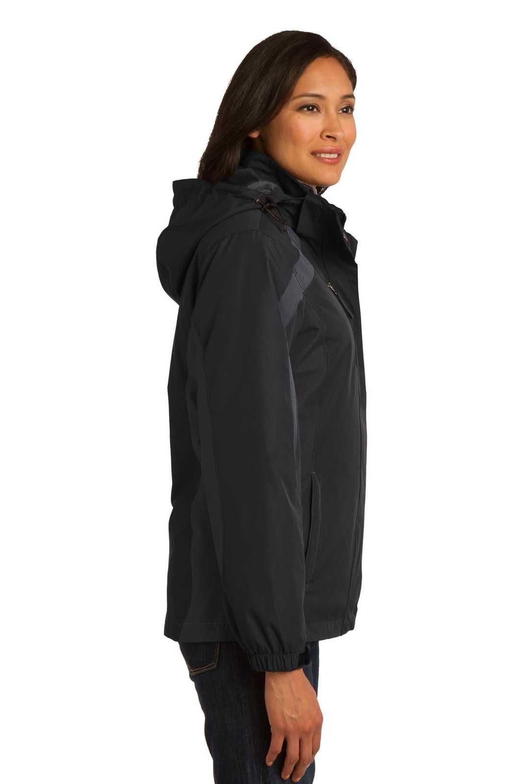 Port Authority L321 Ladies Colorblock 3-in-1 Jacket - Black Black Magnet - HIT a Double - 3