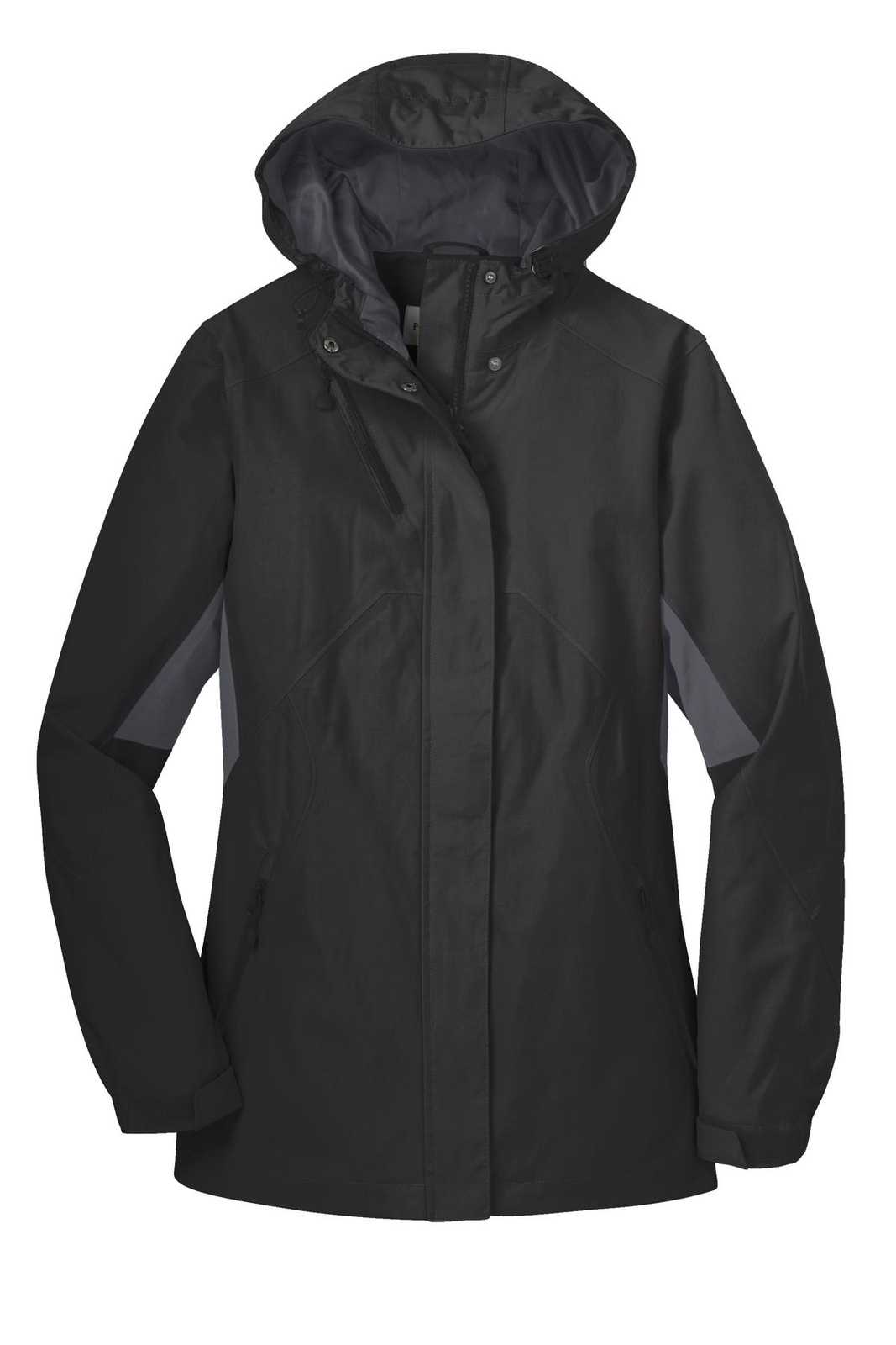 Port Authority L322 Ladies Cascade Waterproof Jacket - Black Magnet - HIT a Double - 5
