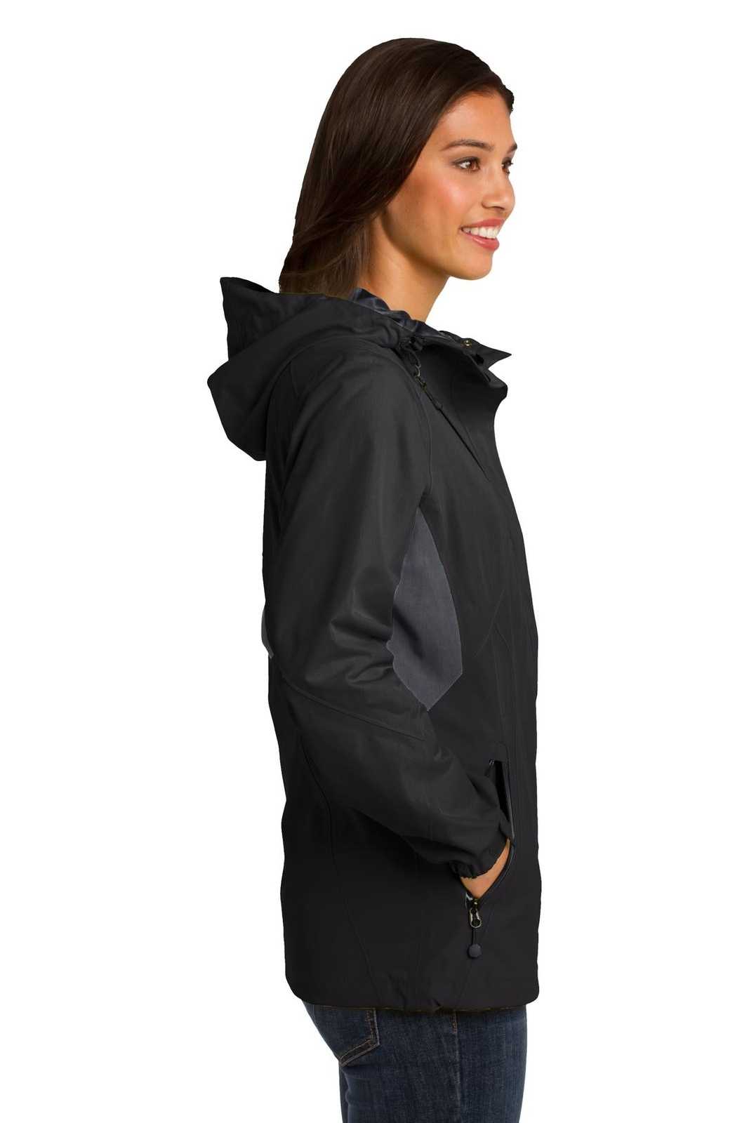 Port Authority L322 Ladies Cascade Waterproof Jacket - Black Magnet - HIT a Double - 3