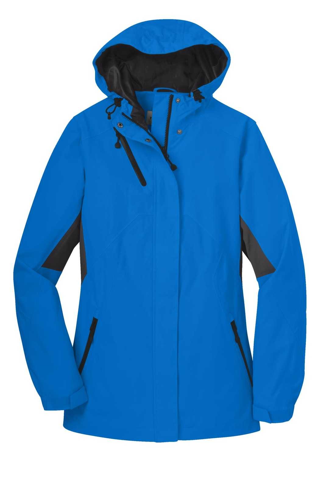 Port Authority L322 Ladies Cascade Waterproof Jacket - Imperial Blue Black - HIT a Double - 5
