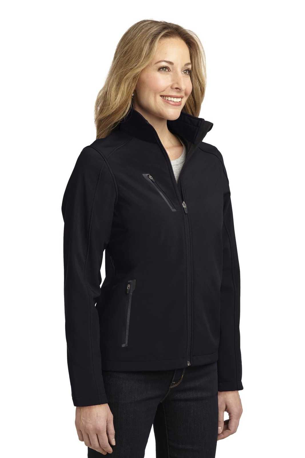 Port Authority L324 Ladies Welded Soft Shell Jacket - Black - HIT a Double - 4