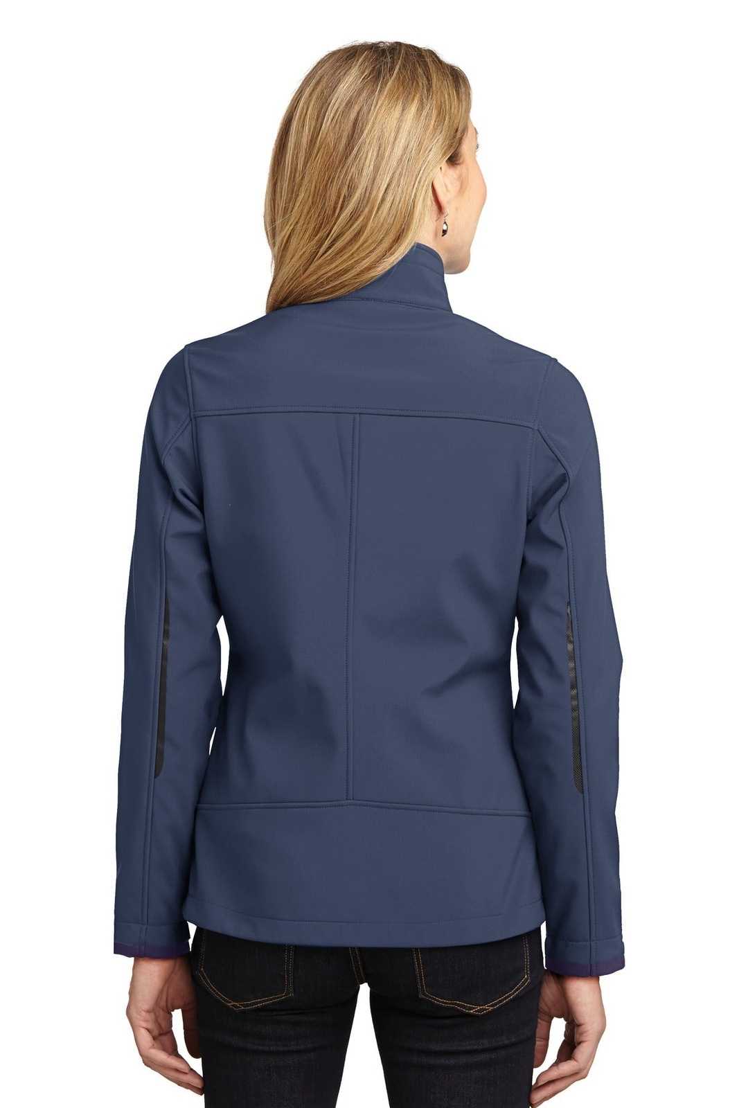 Port Authority L324 Ladies Welded Soft Shell Jacket - Dress Blue Navy - HIT a Double - 2