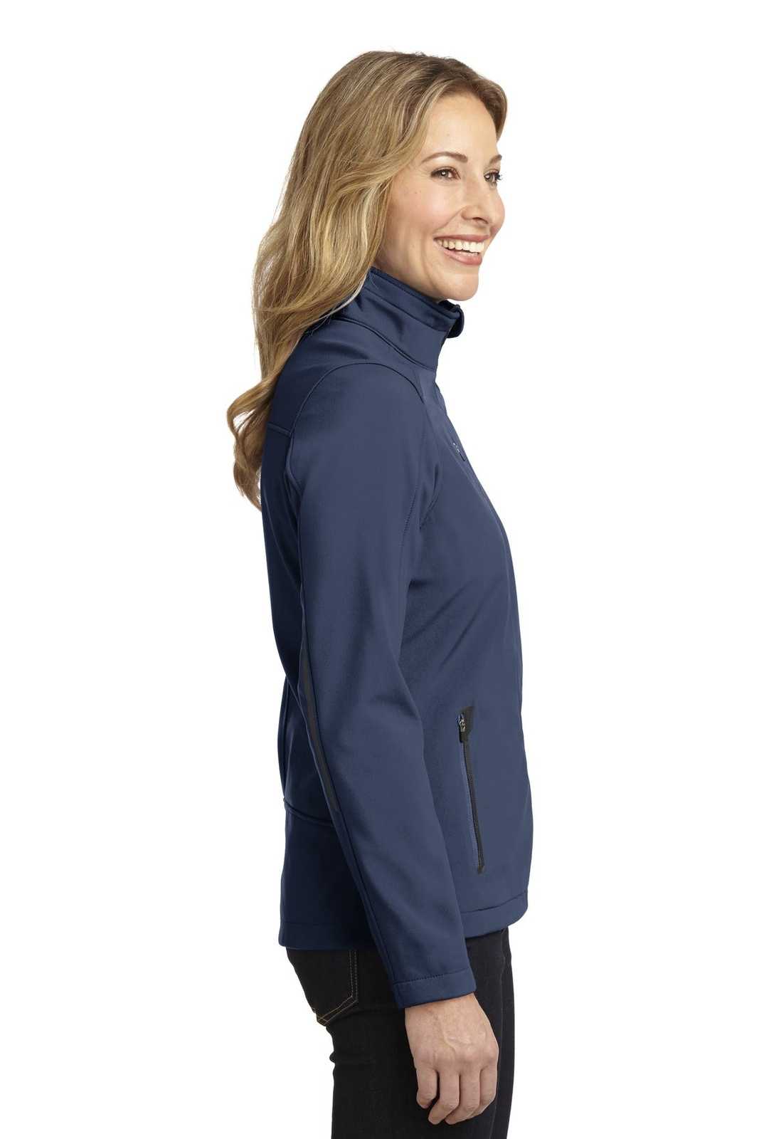 Port Authority L324 Ladies Welded Soft Shell Jacket - Dress Blue Navy - HIT a Double - 3
