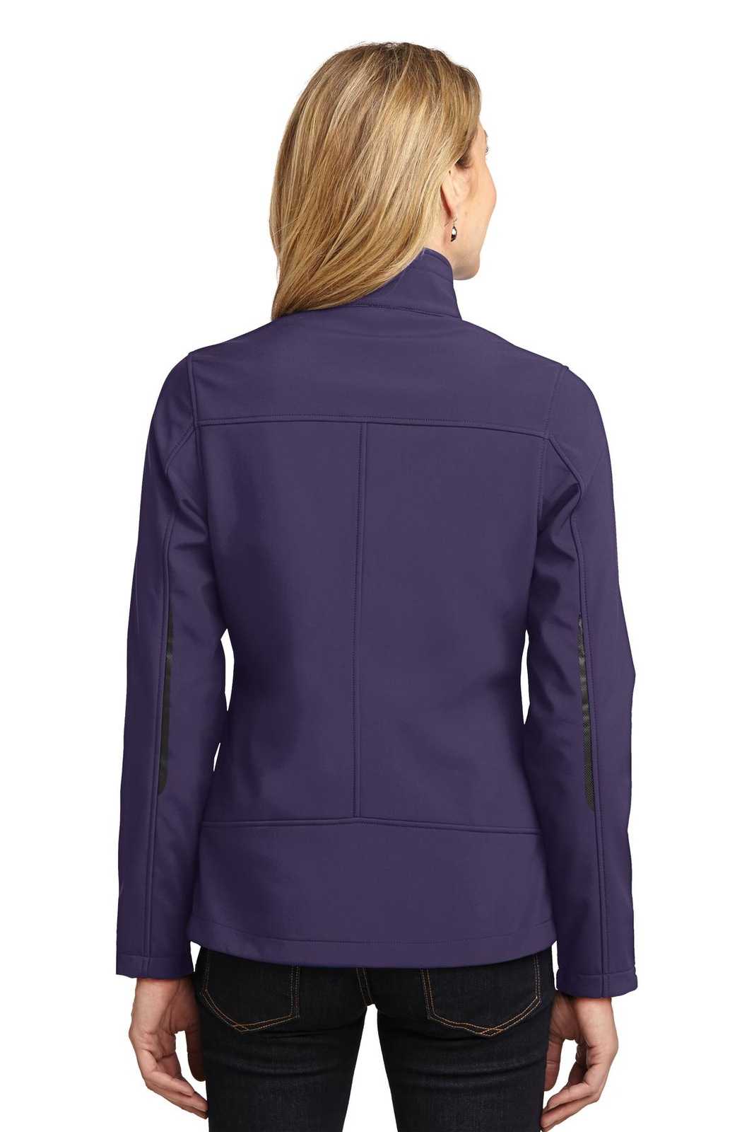 Port Authority L324 Ladies Welded Soft Shell Jacket - Posh Purple - HIT a Double - 2