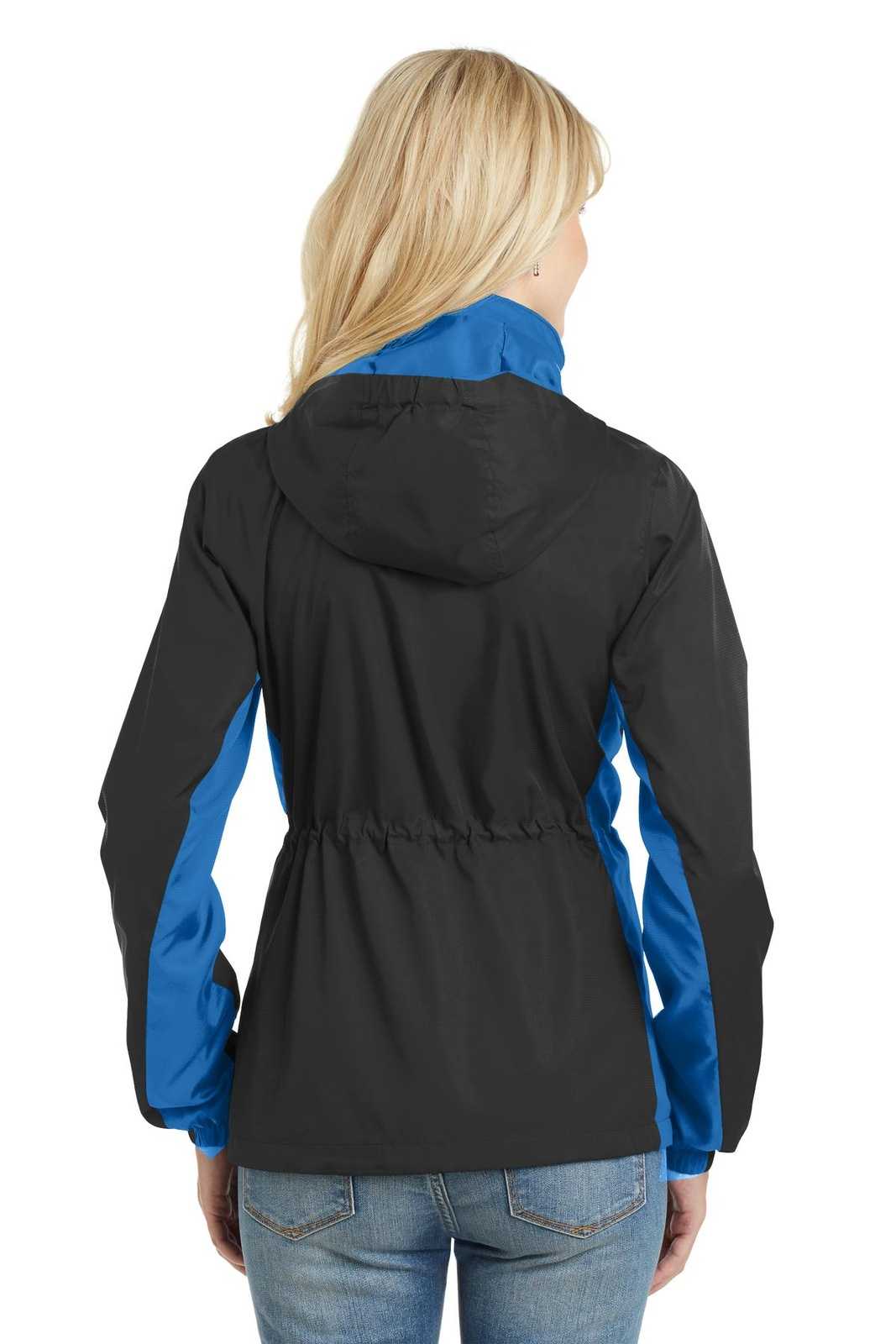 Port Authority L330 Ladies Core Colorblock Wind Jacket - Black Imperial Blue - HIT a Double - 2