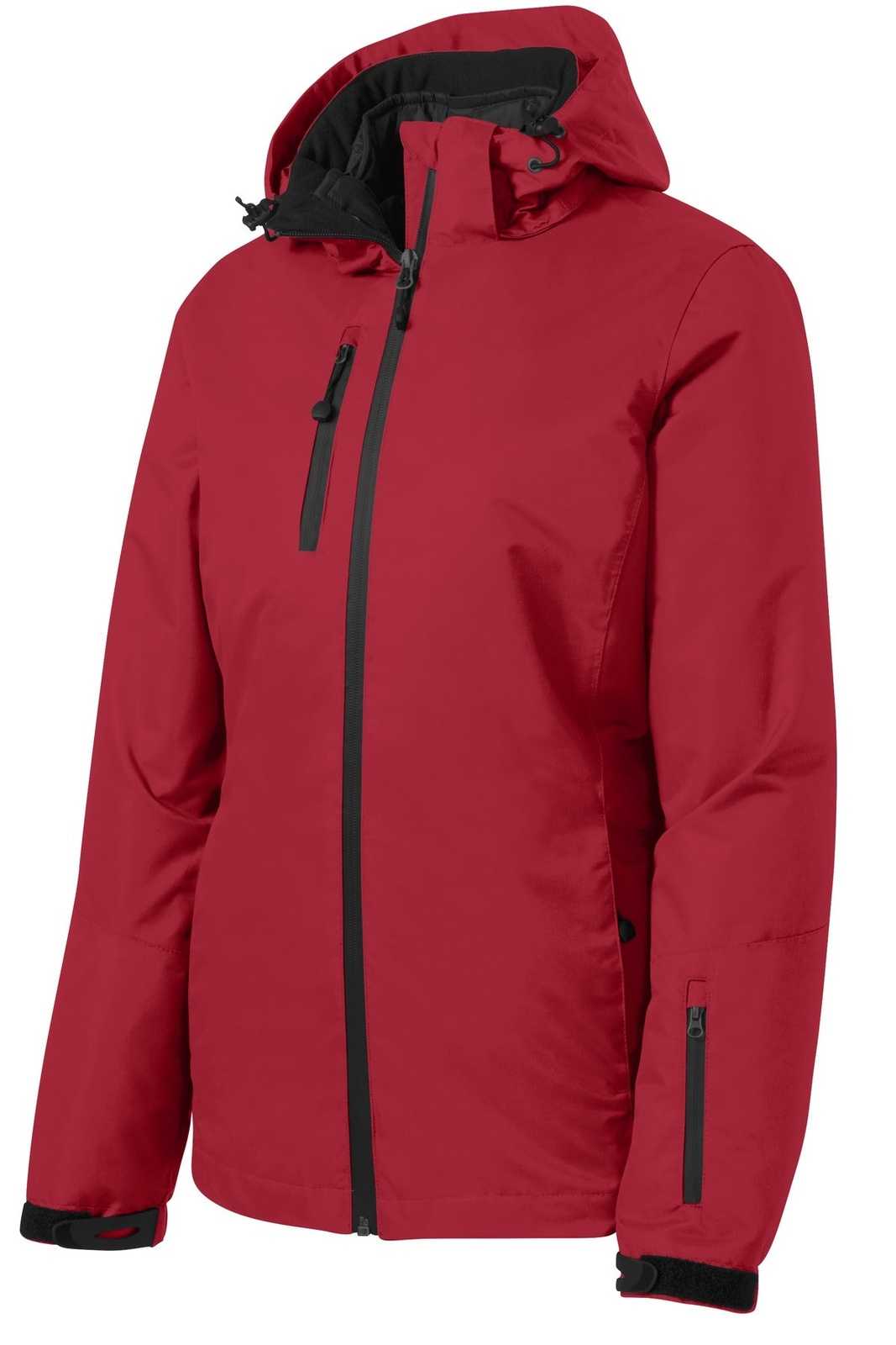 Port Authority L332 Ladies Vortex Waterproof 3-in-1 Jacket - Rich Red Black - HIT a Double - 5