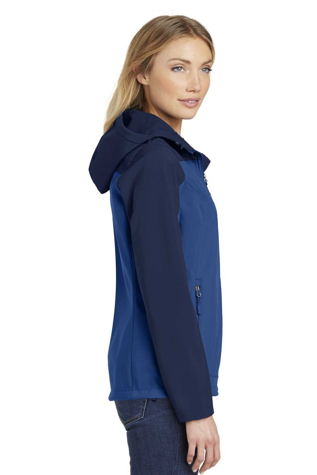 Port Authority L335 Ladies Hooded Core Soft Shell Jacket - Night Sky Blue Dress Blue Navy - HIT a Double - 3