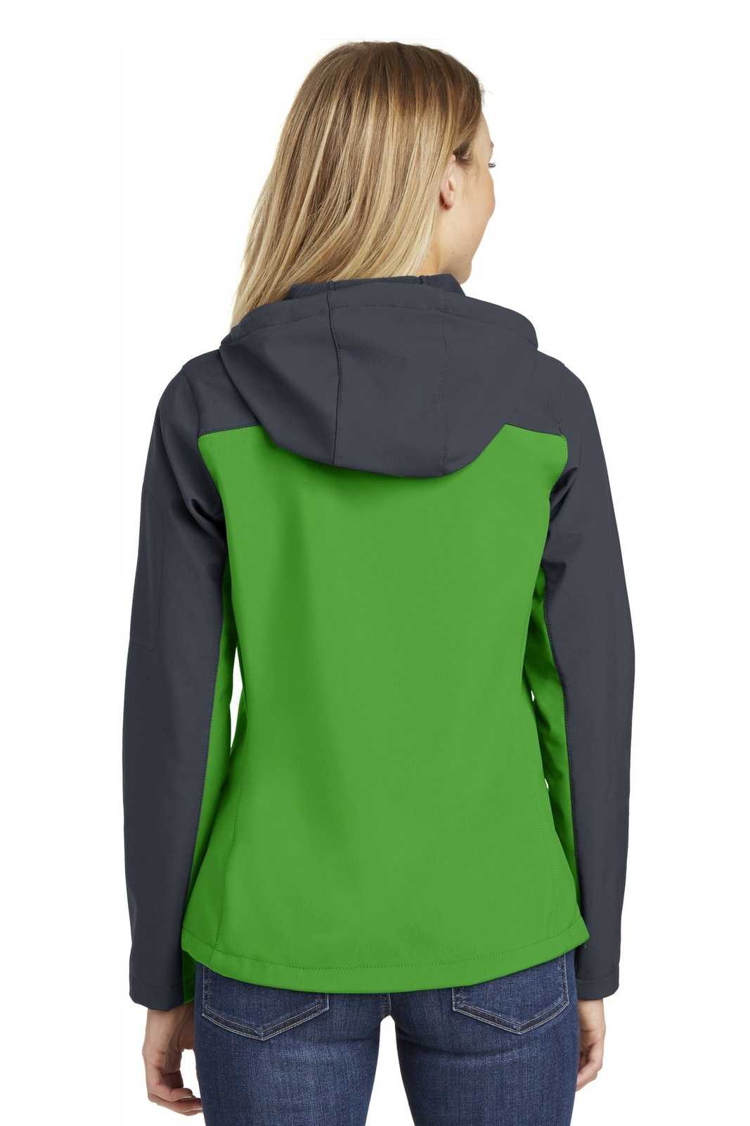 Port Authority L335 Ladies Hooded Core Soft Shell Jacket - Vine Green Battleship Gray - HIT a Double - 2