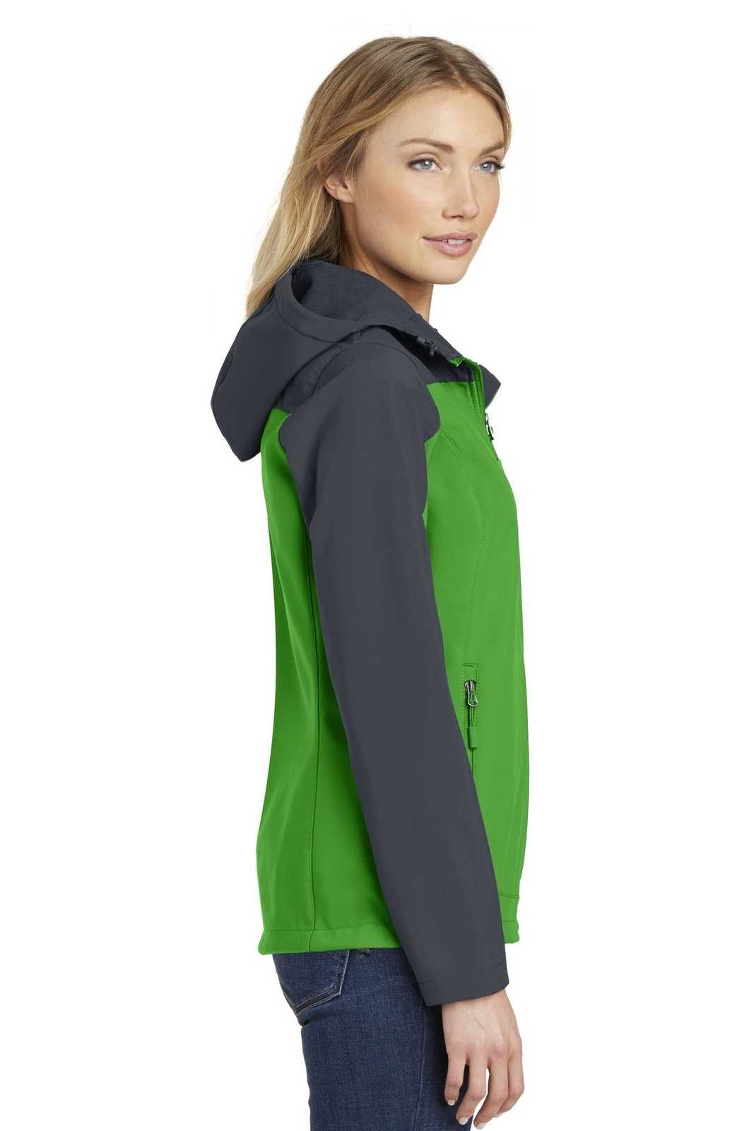 Port Authority L335 Ladies Hooded Core Soft Shell Jacket - Vine Green Battleship Gray - HIT a Double - 3