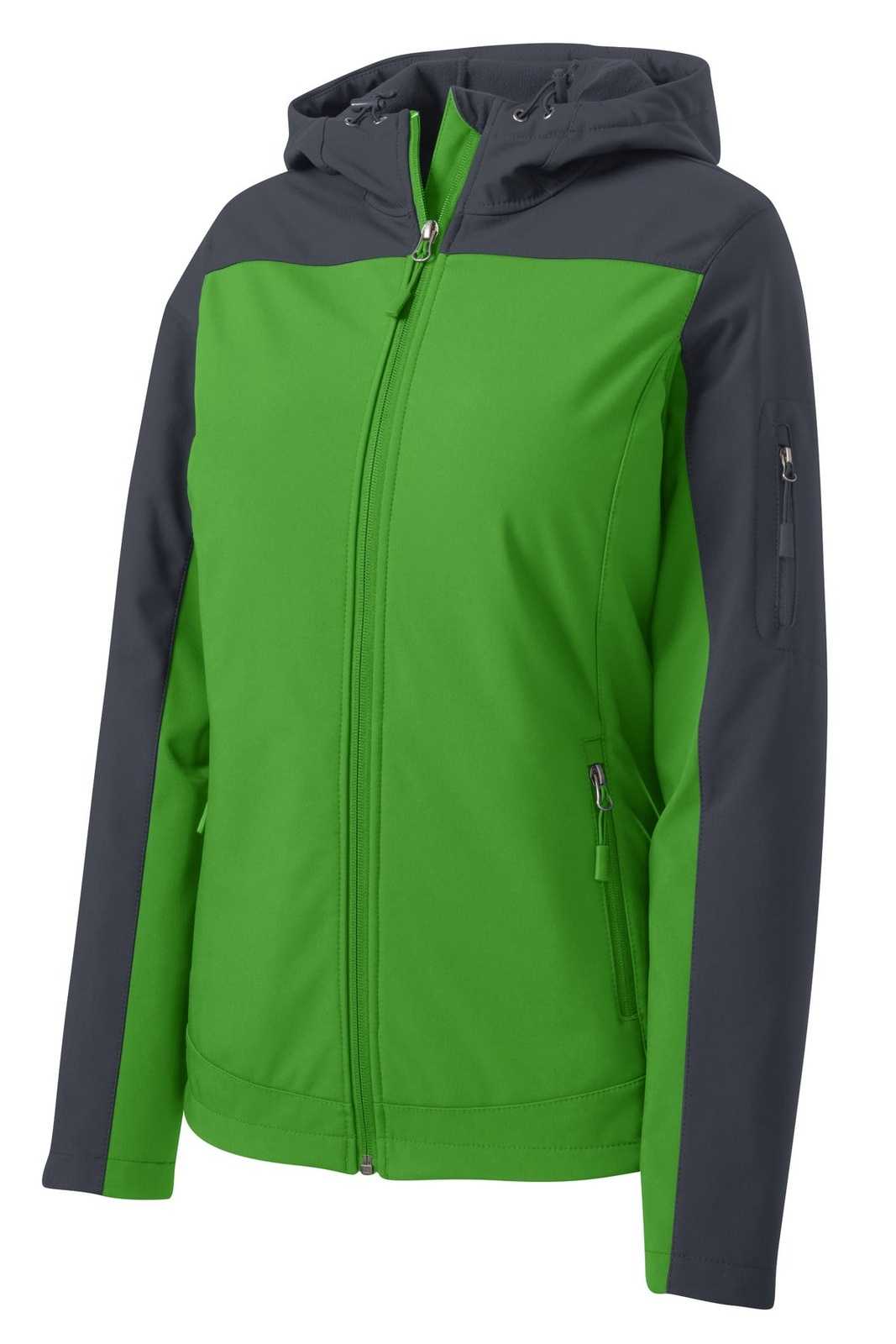 Port Authority L335 Ladies Hooded Core Soft Shell Jacket - Vine Green Battleship Gray - HIT a Double - 5