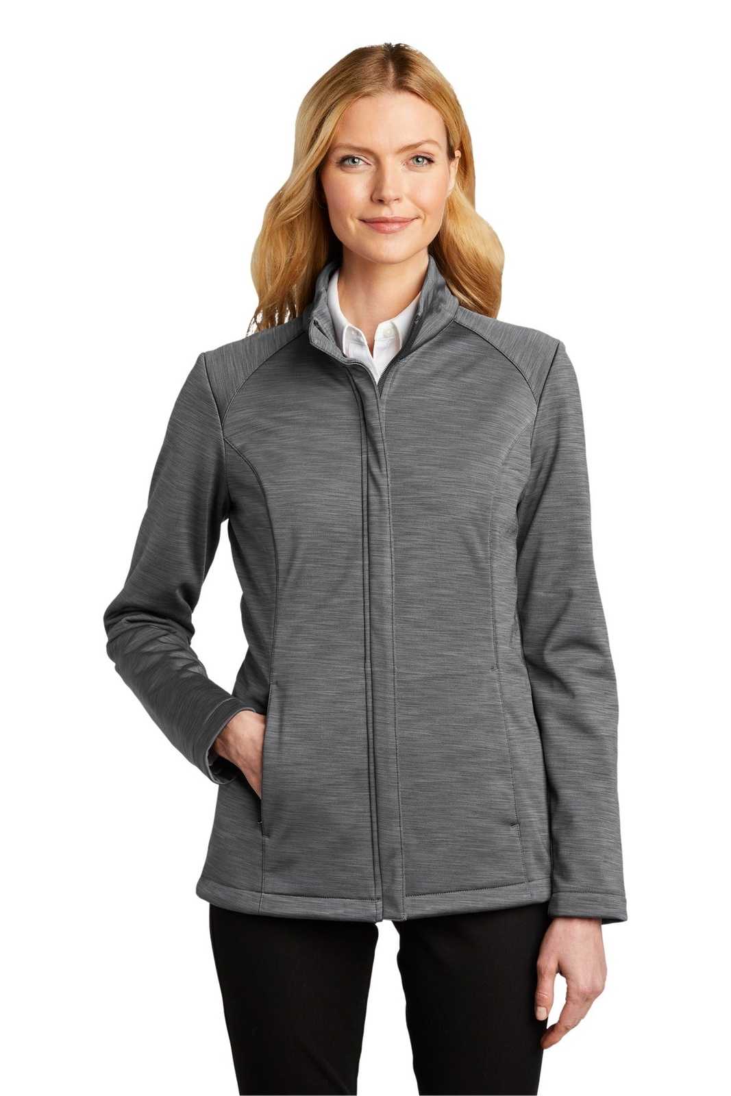 Port Authority L339 Ladies Stream Soft Shell Jacket - Graphite Heather - HIT a Double - 1