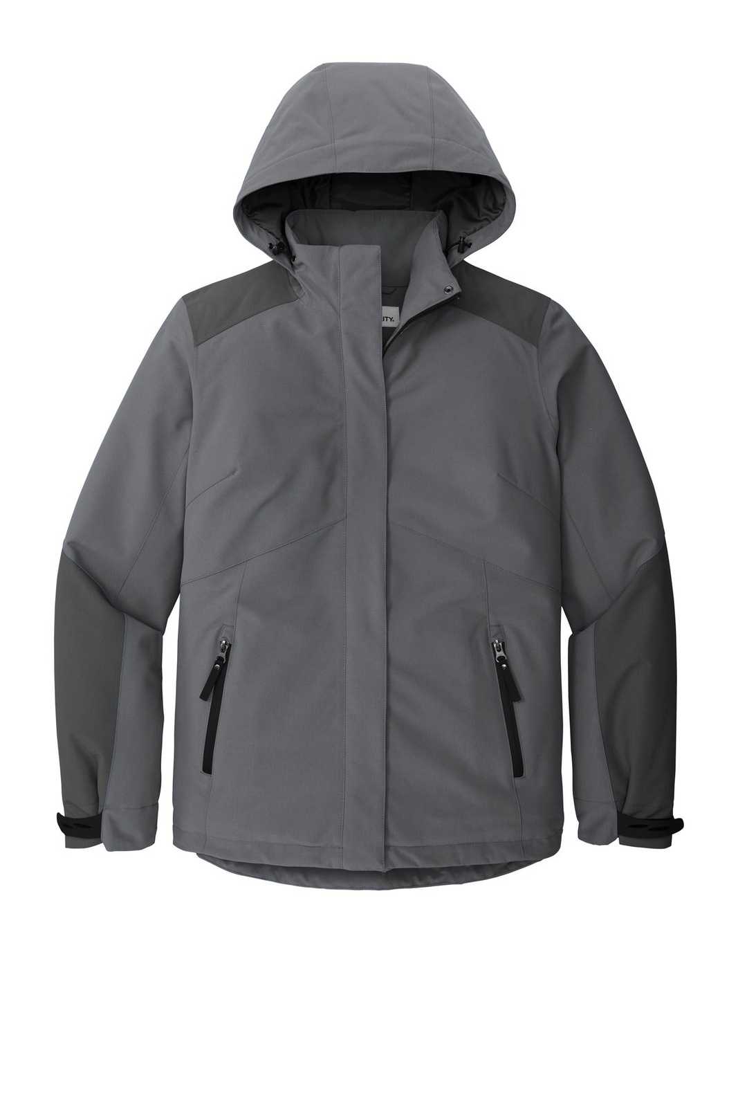 Port Authority L405 Ladies Insulated Waterproof Tech Jacket - Shadow Gray Storm Gray - HIT a Double - 5