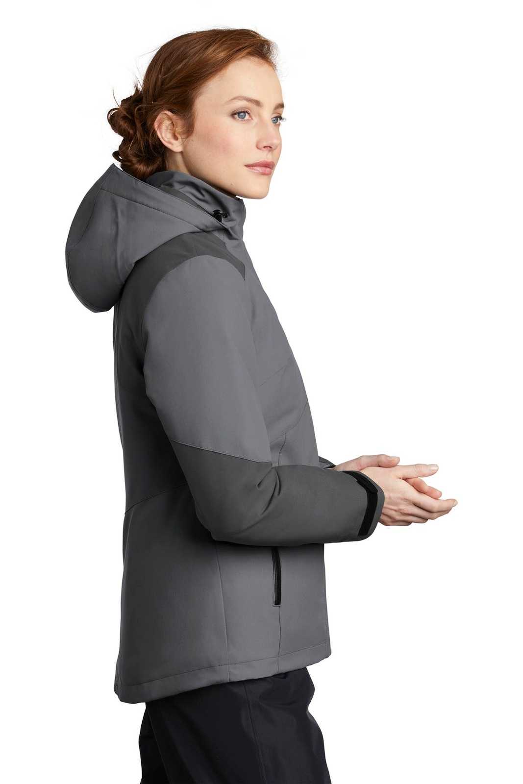 Port Authority L405 Ladies Insulated Waterproof Tech Jacket - Shadow Gray Storm Gray - HIT a Double - 3