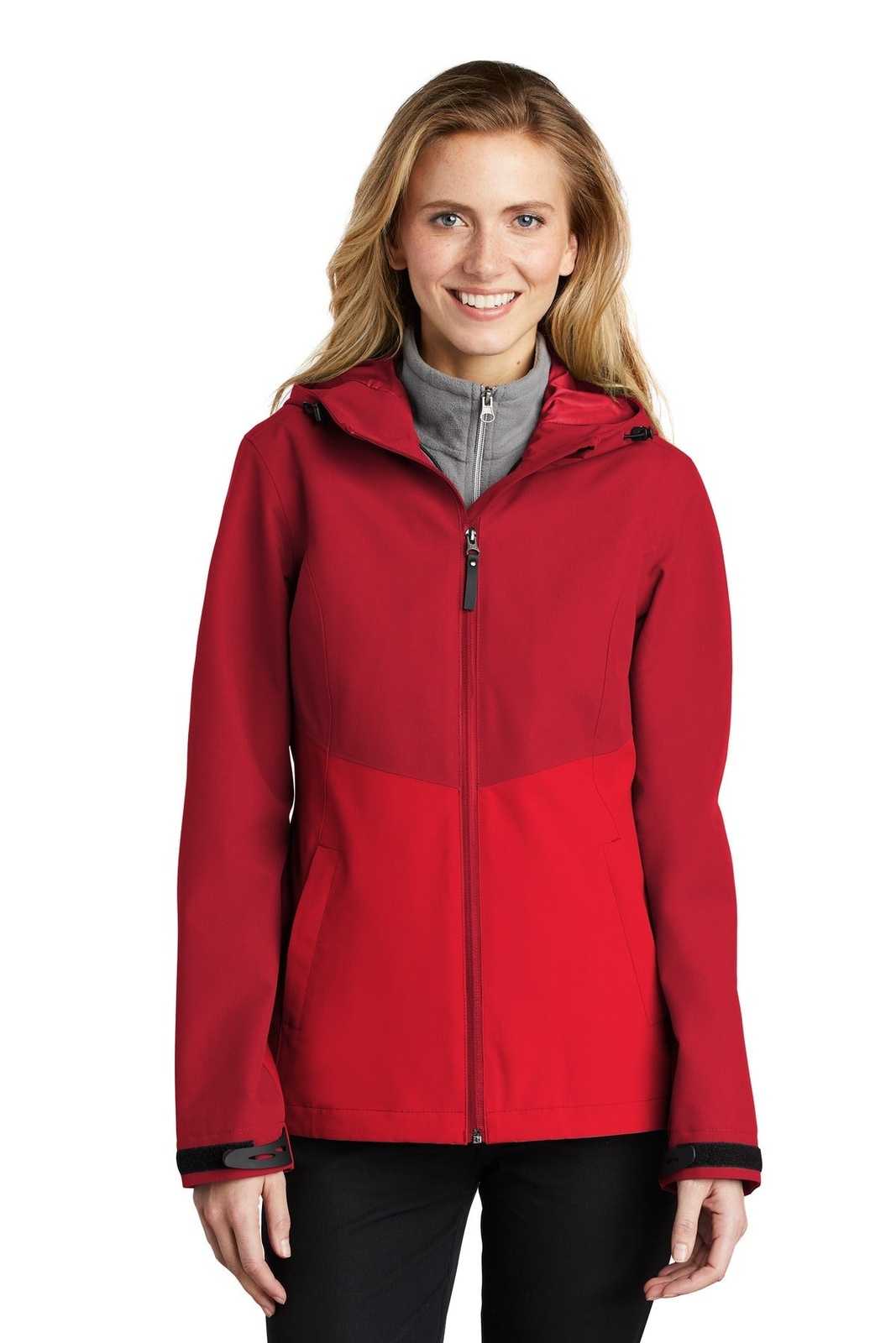 Port Authority L406 Ladies Tech Rain Jacket - Sangria True Red - HIT a Double - 1