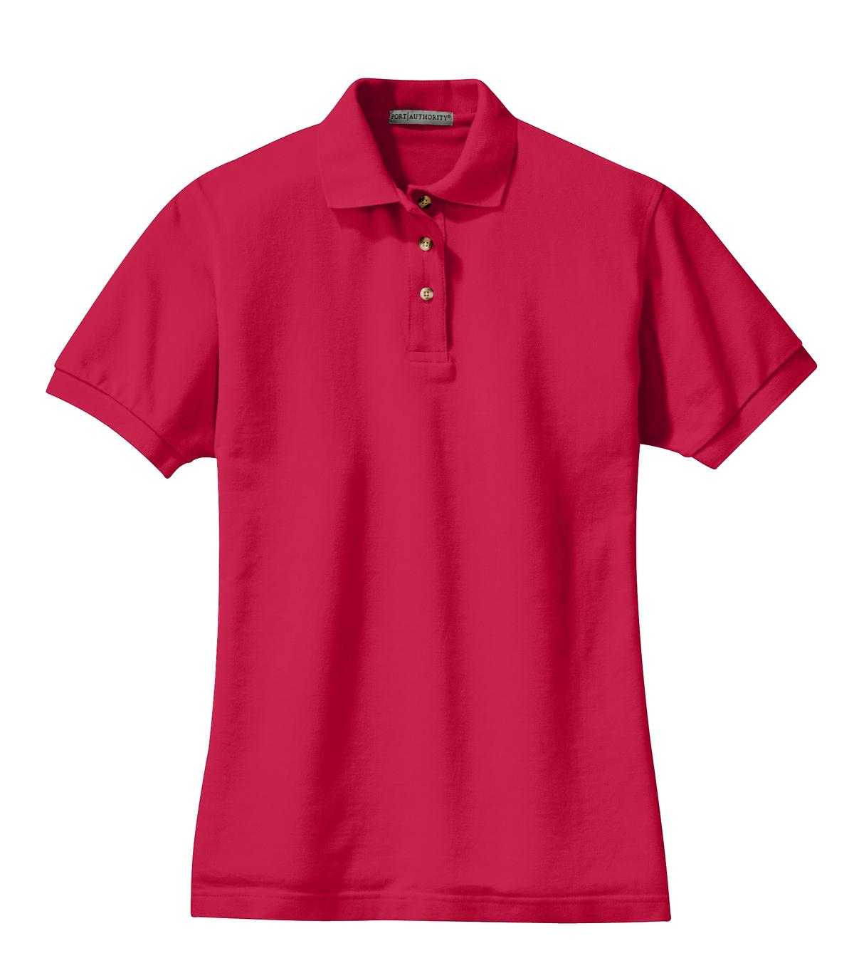 Port Authority L420 Ladies Heavyweight Cotton Pique Polo - Red - HIT a Double - 5