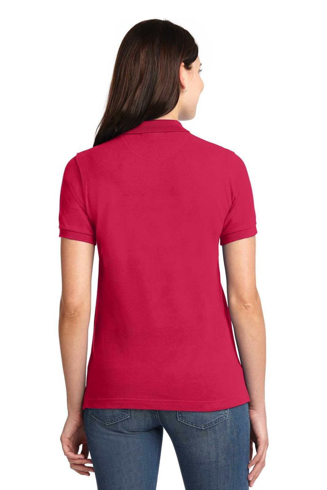 Port Authority L420 Ladies Heavyweight Cotton Pique Polo - Red - HIT a Double - 2