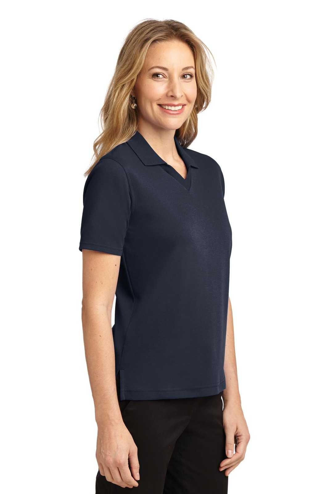 Port Authority L455 Ladies Rapid Dry Polo - Classic Navy - HIT a Double - 4