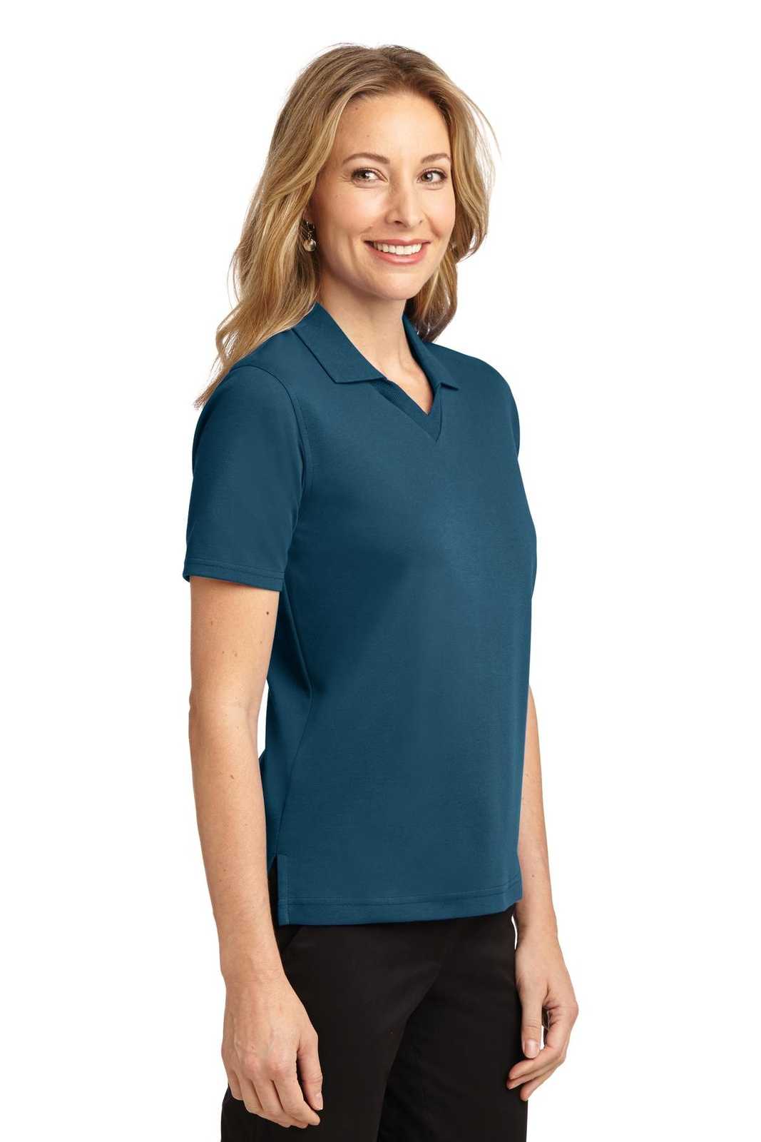 Port Authority L455 Ladies Rapid Dry Polo - Moroccan Blue - HIT a Double - 4