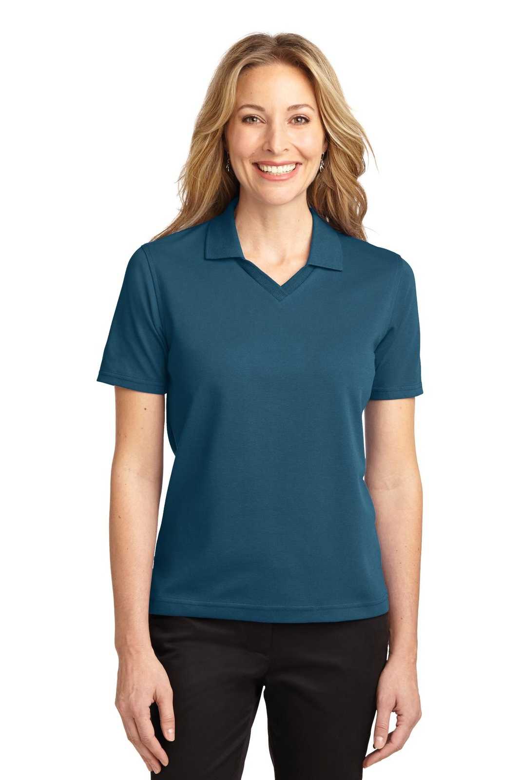Port Authority L455 Ladies Rapid Dry Polo - Moroccan Blue - HIT a Double - 1