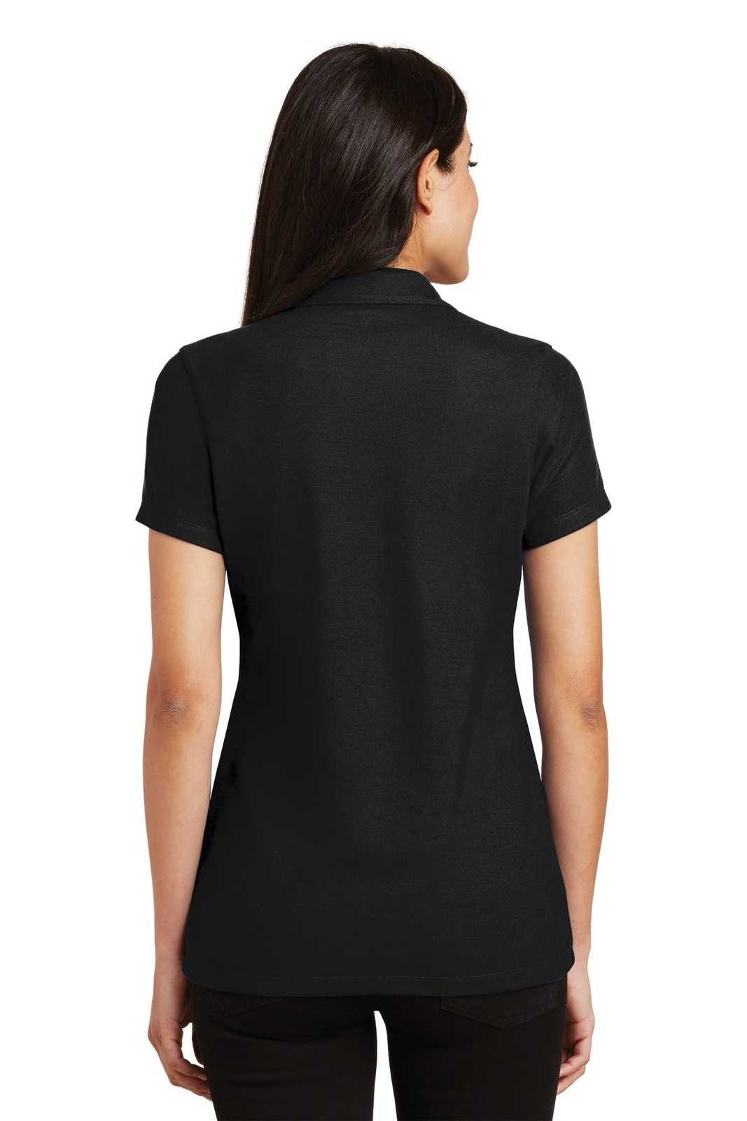 Port Authority L5001 Ladies Silk Touch Y-Neck Polo - Black - HIT a Double - 2