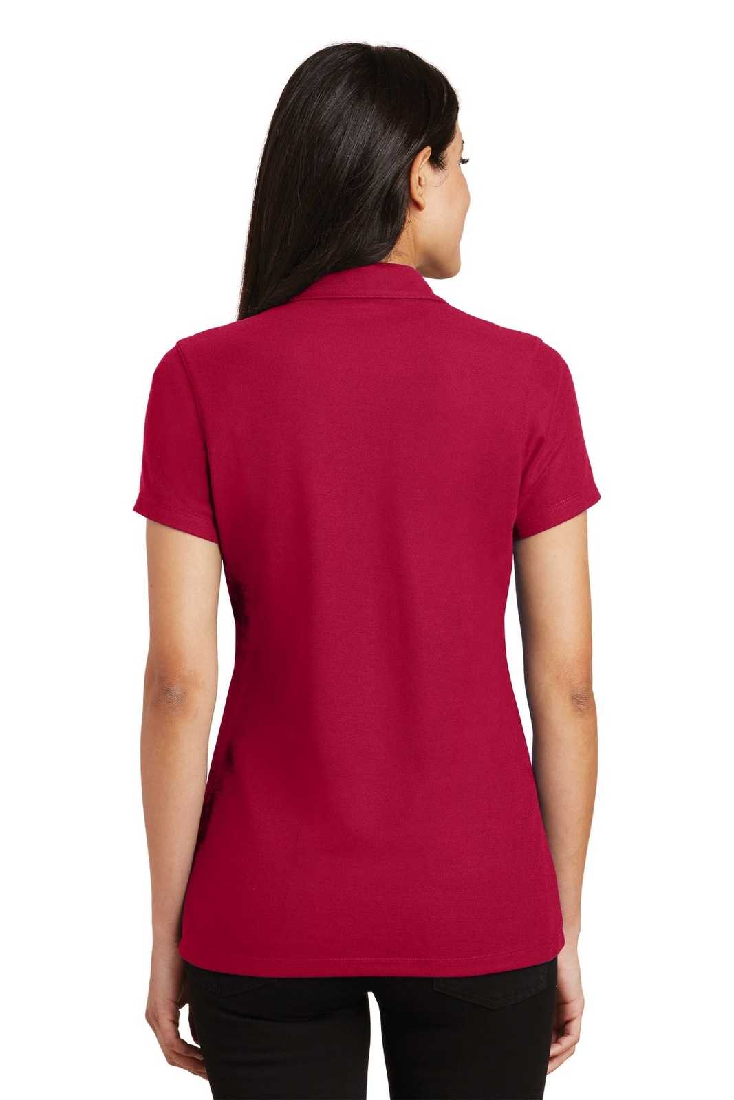 Port Authority L5001 Ladies Silk Touch Y-Neck Polo - Red - HIT a Double - 2