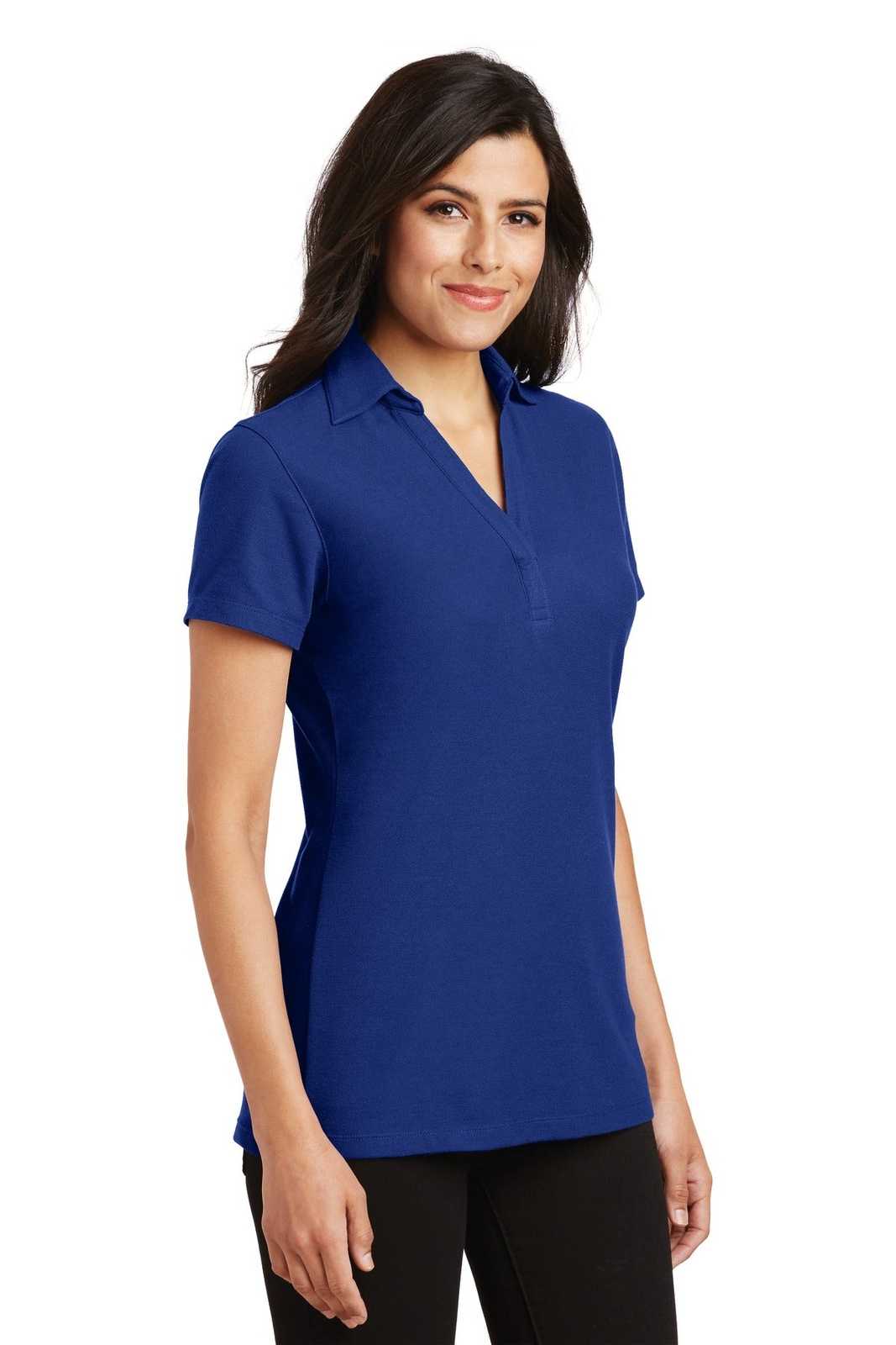 Port Authority L5001 Ladies Silk Touch Y-Neck Polo - Royal - HIT a Double - 4
