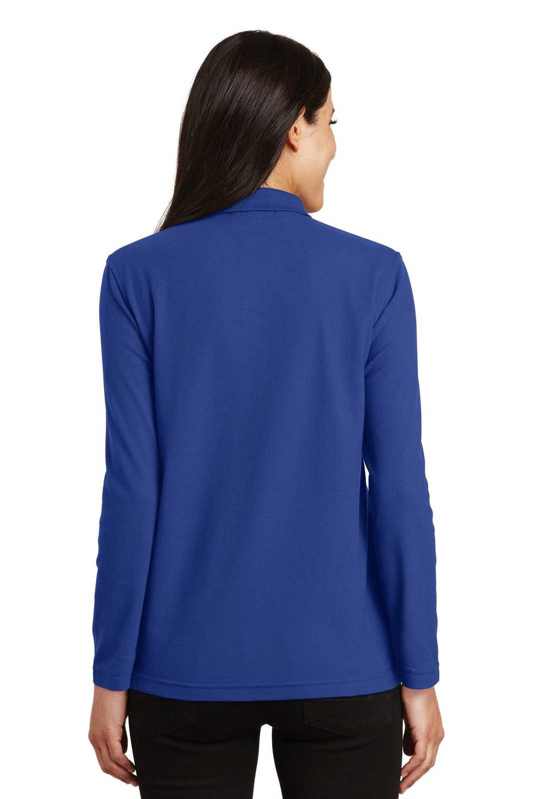 Port Authority L500LS Ladies Silk Touch Long Sleeve Polo - Royal - HIT a Double - 2