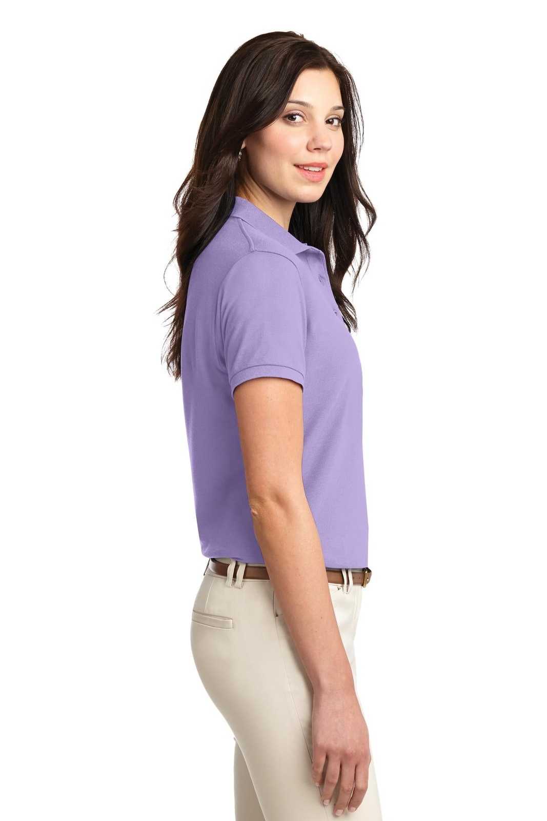Port Authority L500 Ladies Silk Touch Polo - Bright Lavender - HIT a Double - 3