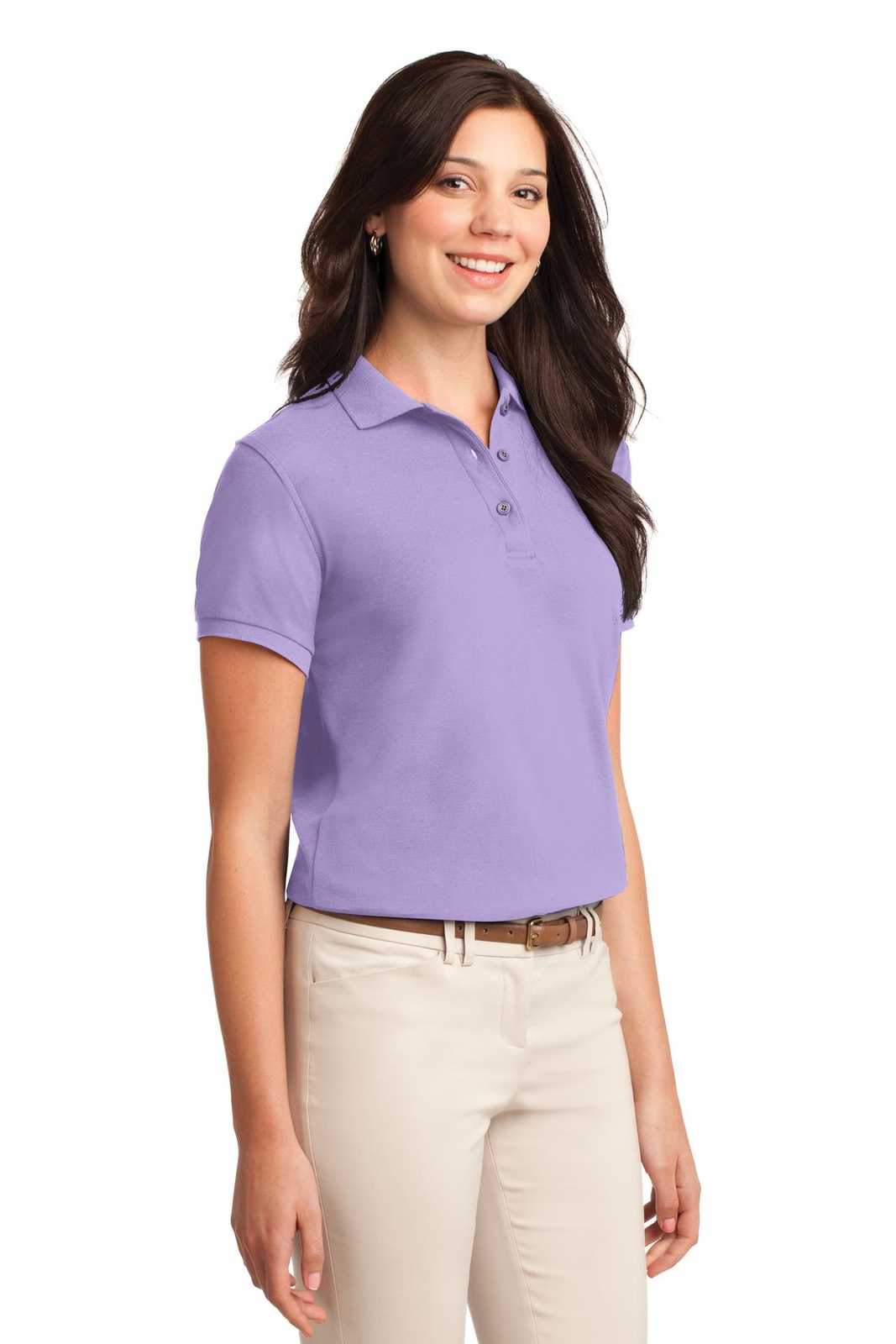 Port Authority L500 Ladies Silk Touch Polo - Bright Lavender - HIT a Double - 4