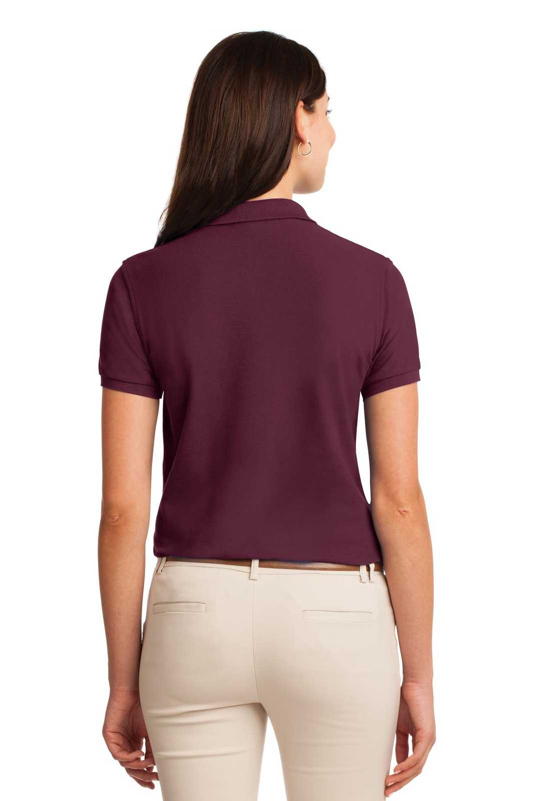Port Authority L500 Ladies Silk Touch Polo - Burgundy - HIT a Double - 1