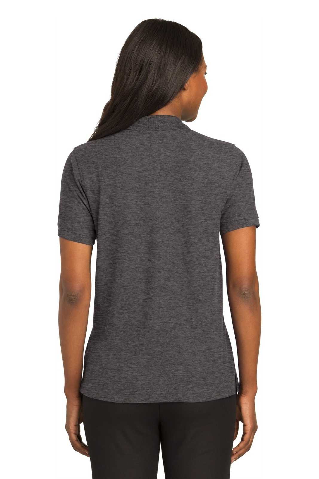 Port Authority L500 Ladies Silk Touch Polo - Charcoal Heather Gray - HIT a Double - 2