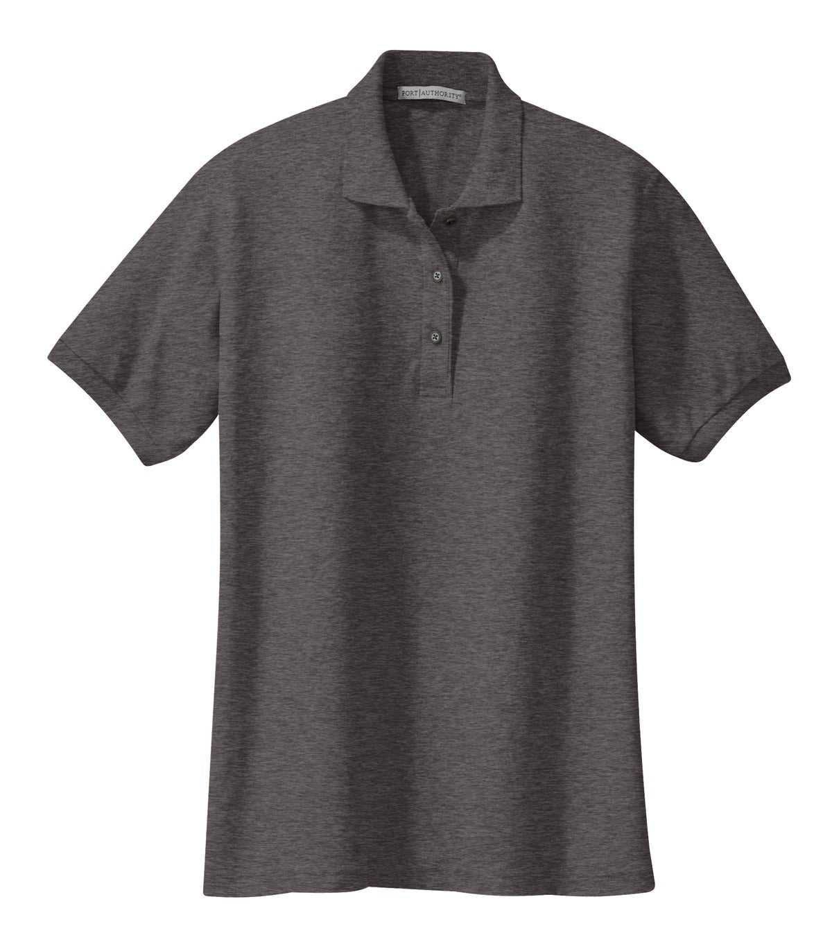 Port Authority L500 Ladies Silk Touch Polo - Charcoal Heather Gray - HIT a Double - 5