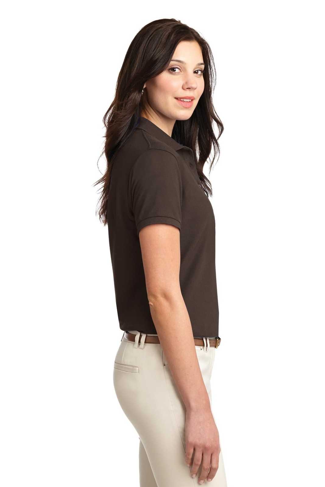 Port Authority L500 Ladies Silk Touch Polo - Coffee Bean - HIT a Double - 3