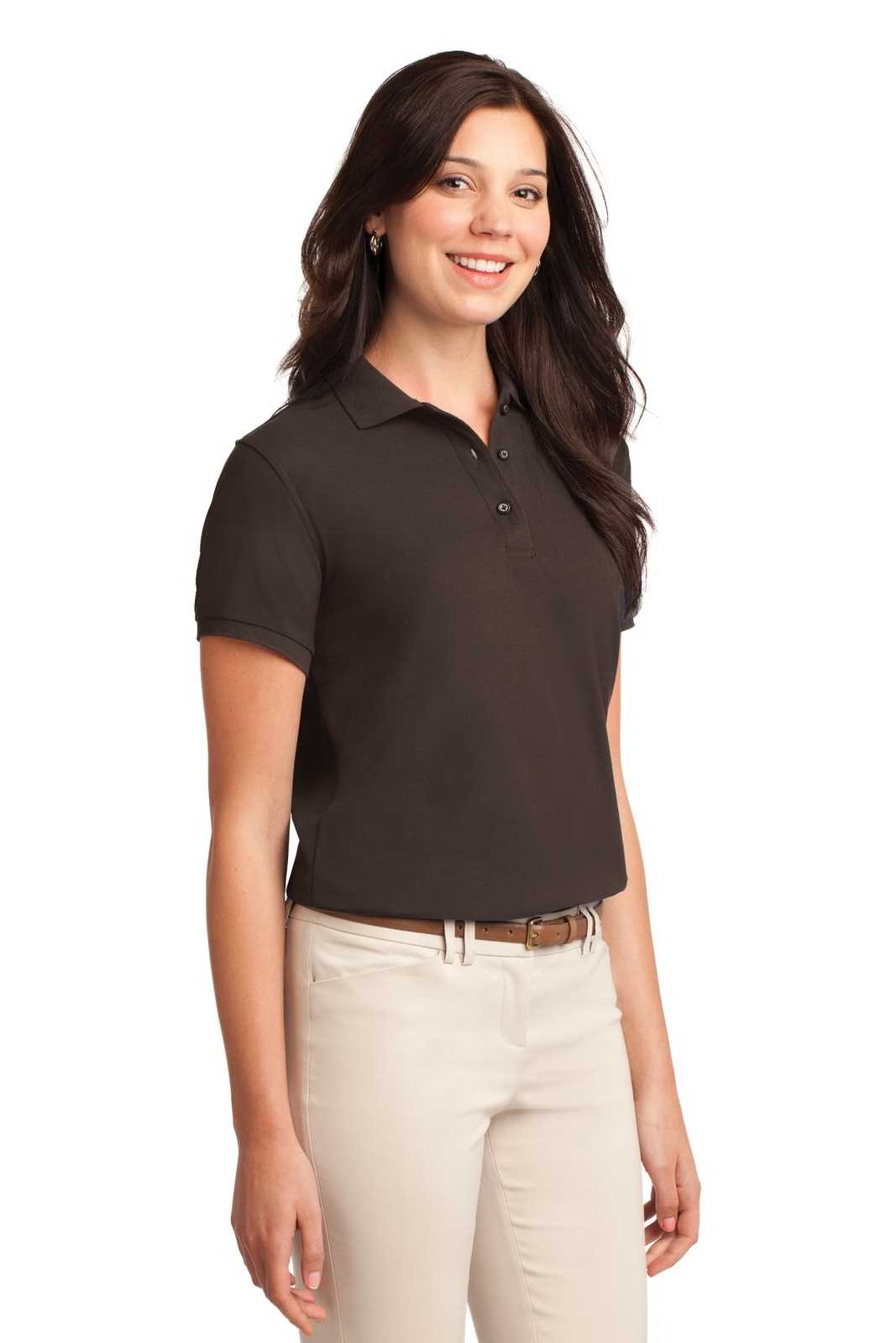 Port Authority L500 Ladies Silk Touch Polo - Coffee Bean - HIT a Double - 4