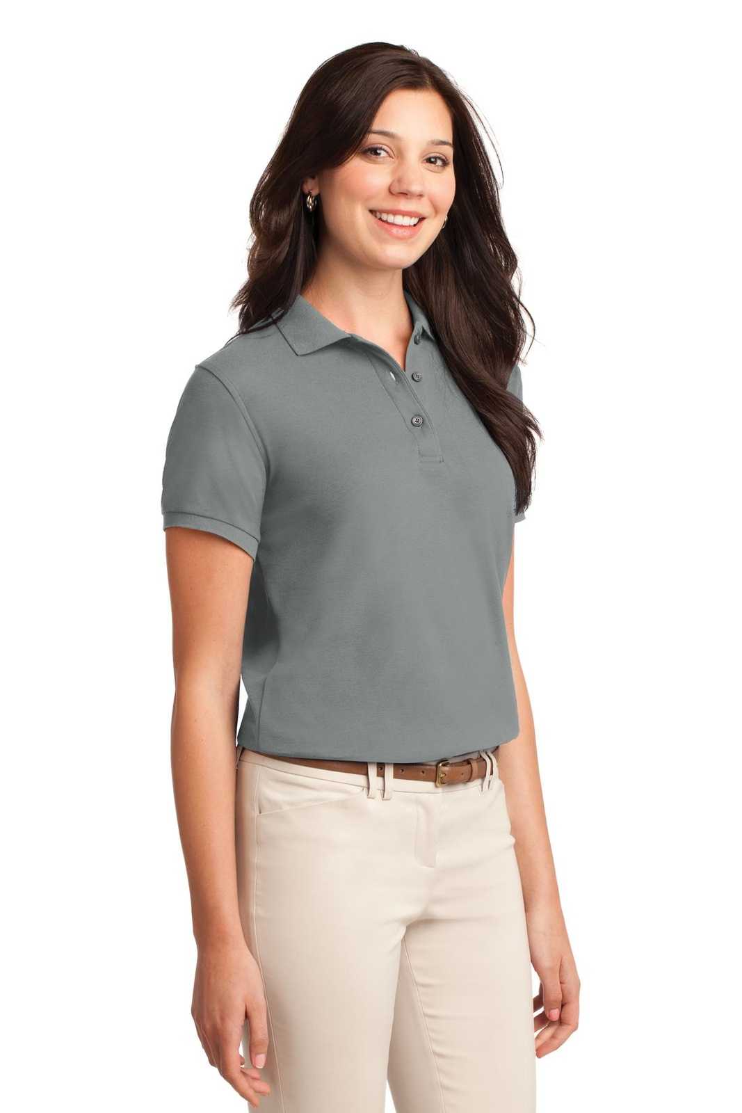 Port Authority L500 Ladies Silk Touch Polo - Cool Gray - HIT a Double - 4