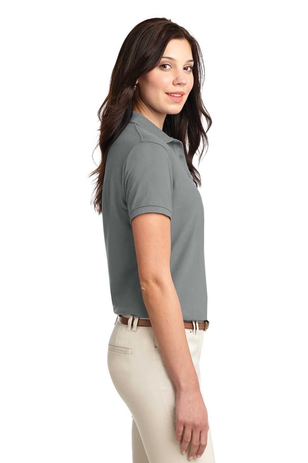Port Authority L500 Ladies Silk Touch Polo - Cool Gray - HIT a Double - 3