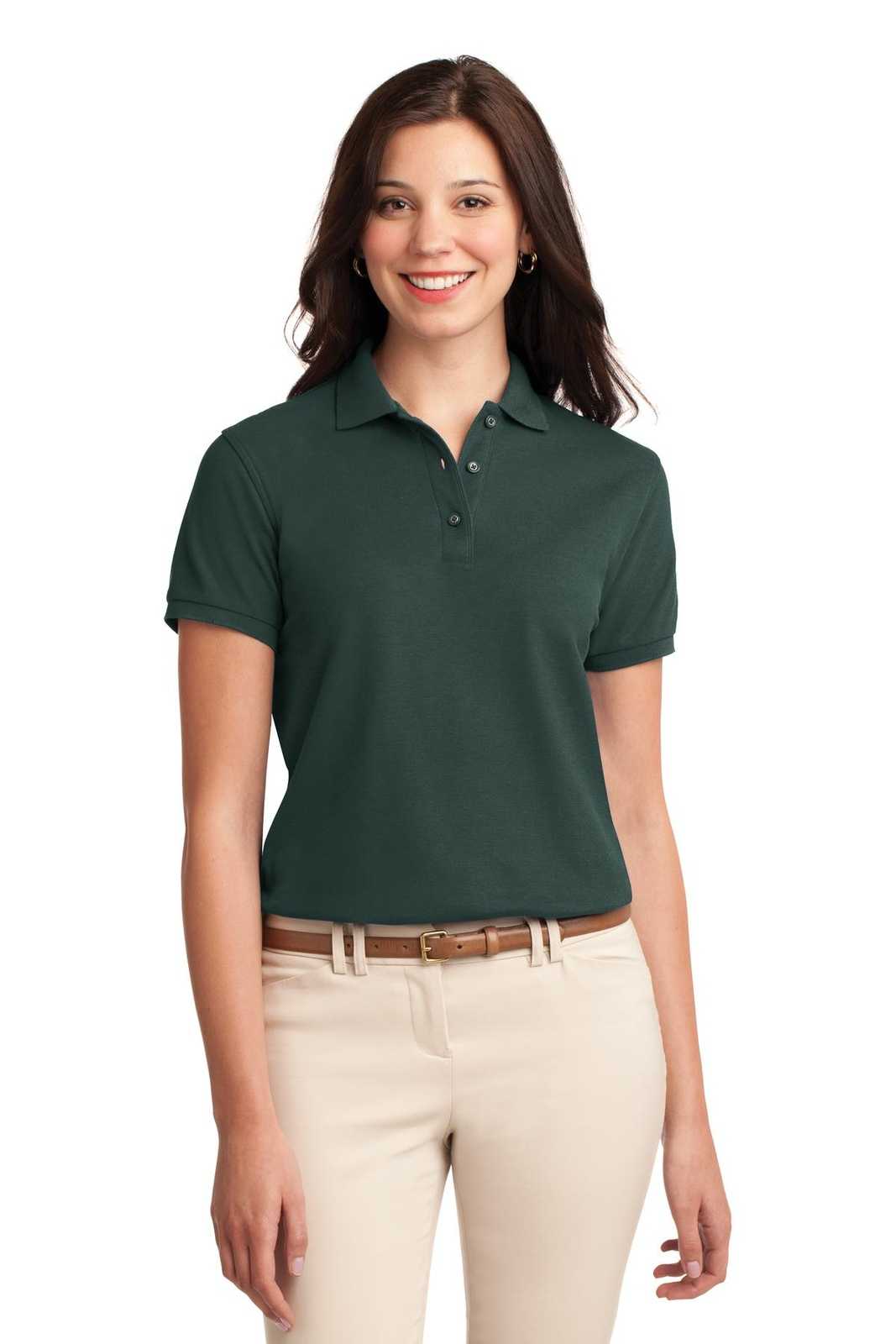 Port Authority L500 Ladies Silk Touch Polo - Dark Green - HIT a Double - 1