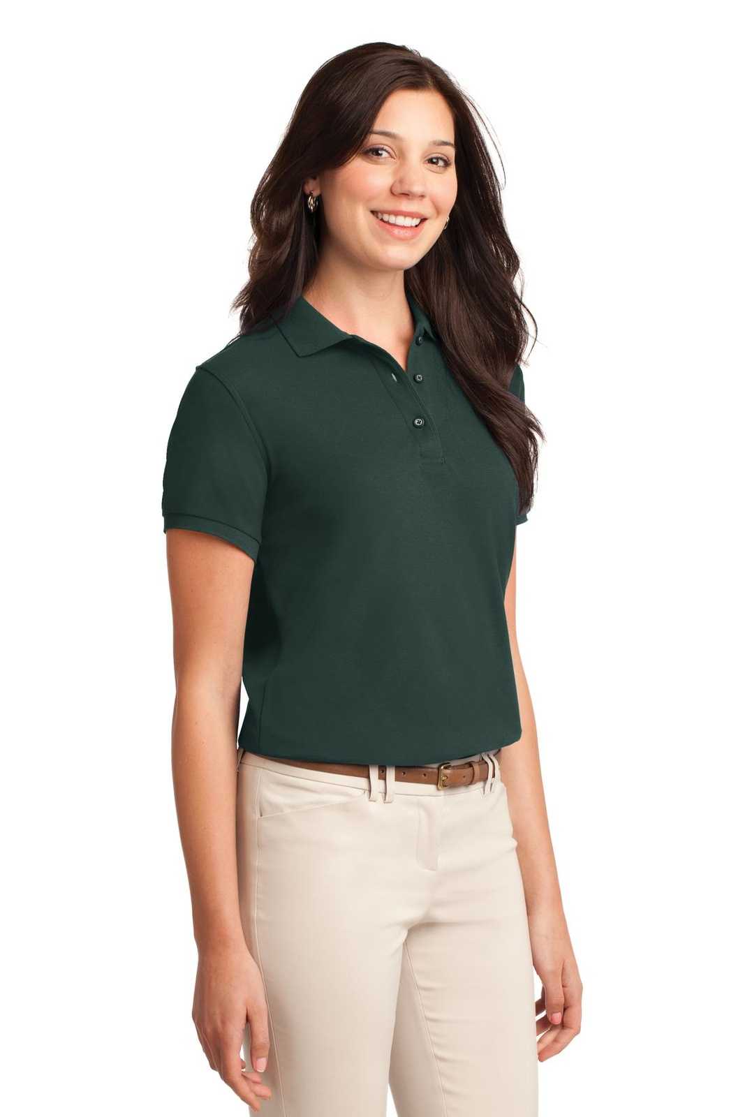 Port Authority L500 Ladies Silk Touch Polo - Dark Green - HIT a Double - 4