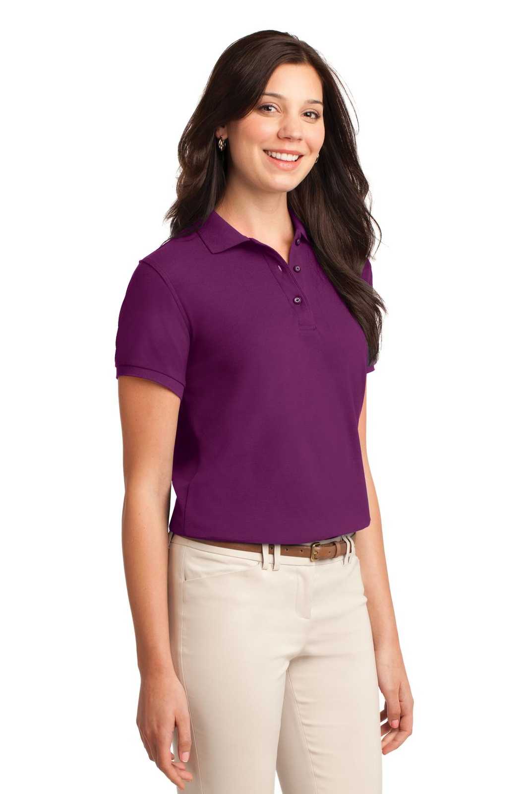 Port Authority L500 Ladies Silk Touch Polo - Deep Berry - HIT a Double - 4