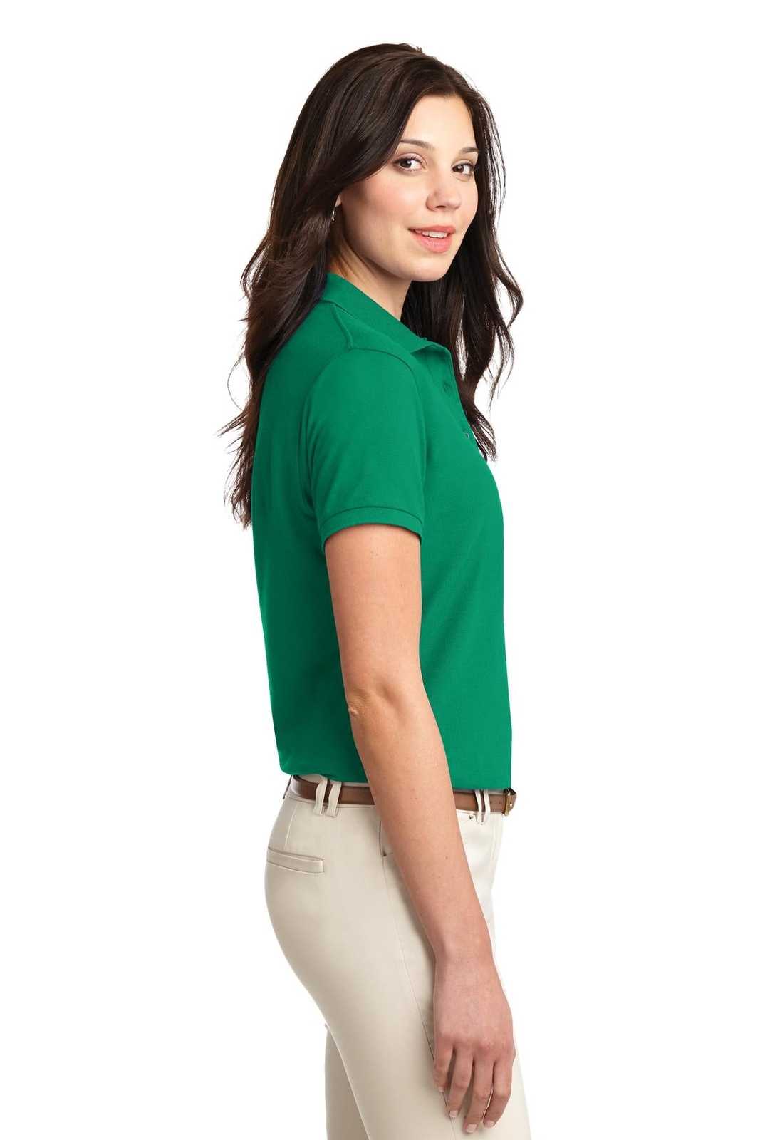 Port Authority L500 Ladies Silk Touch Polo - Kelly Green - HIT a Double - 3